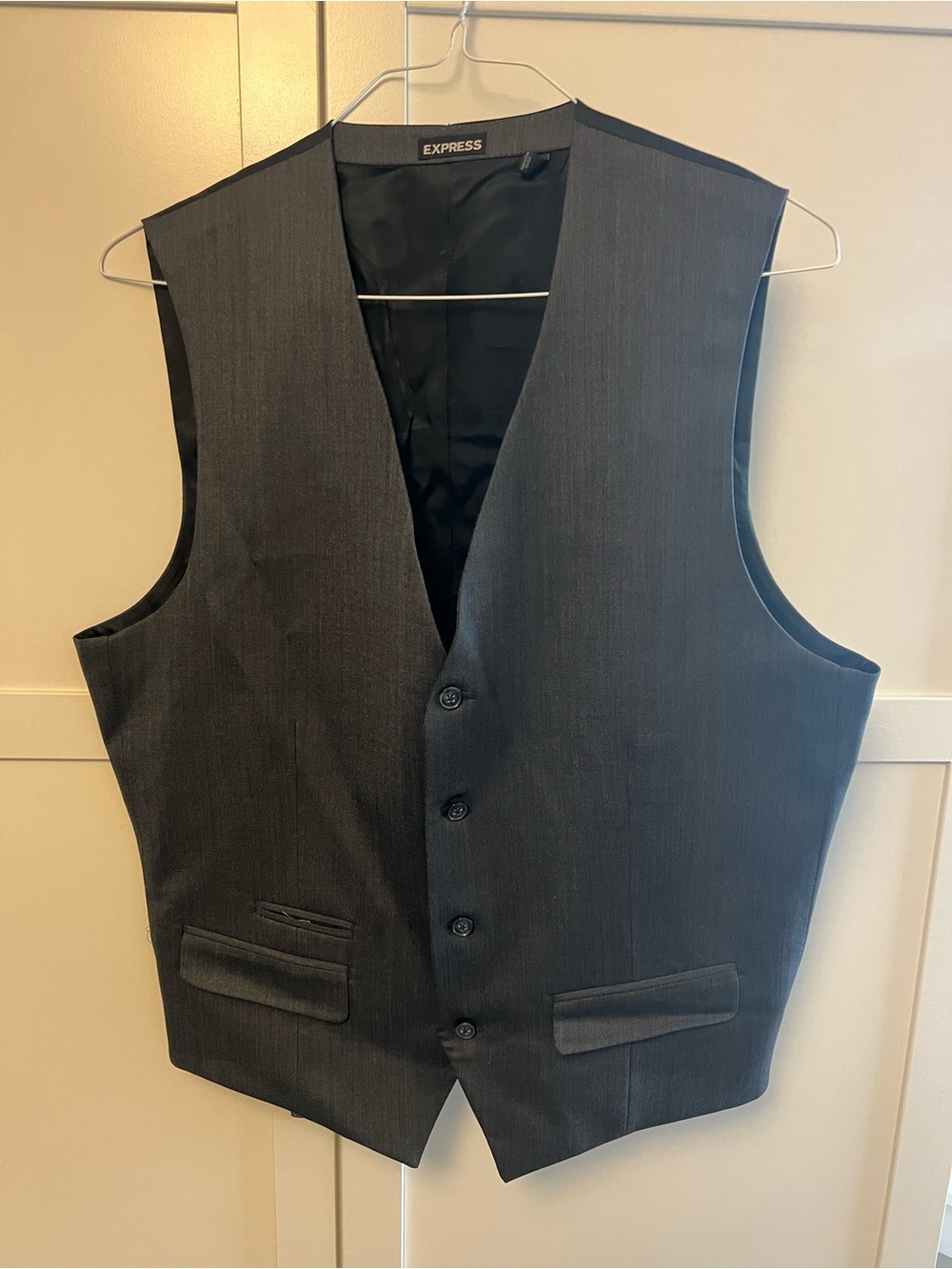 Express Men's Dark Gray Dress Vest
